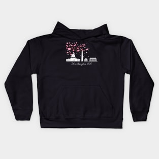 Washington Dc Cherry Blossoms City Monuments Kids Hoodie